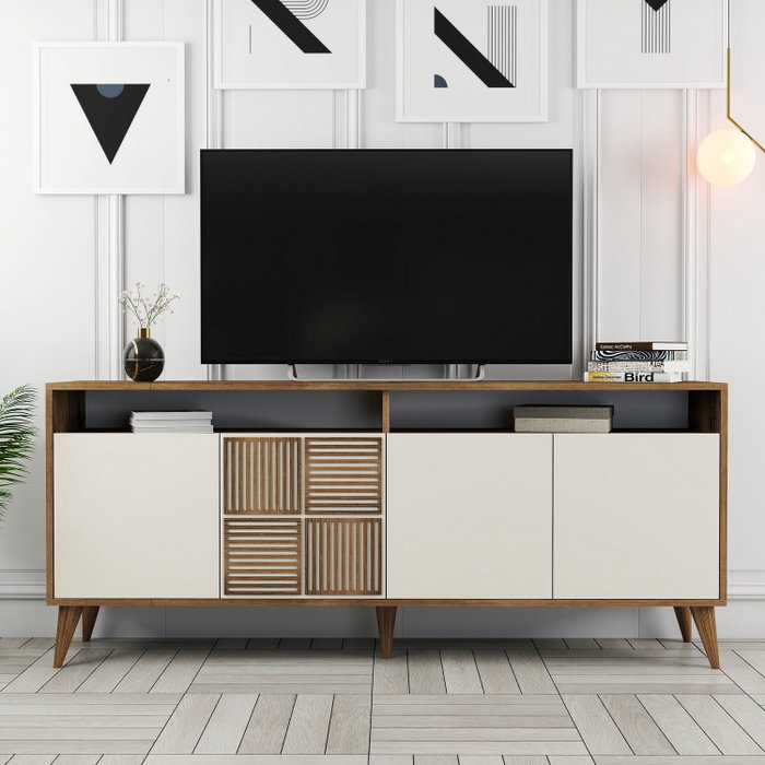 Hanah Home Consola Nogal, Crema 180cm Ancho